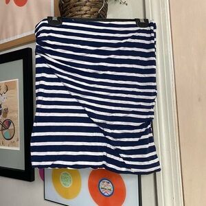 Navy and White Striped Women's tube top